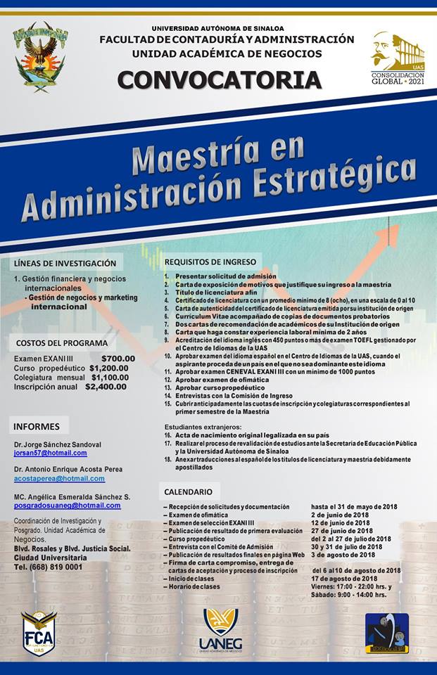 Maestria Administracion Estrategica UANEG