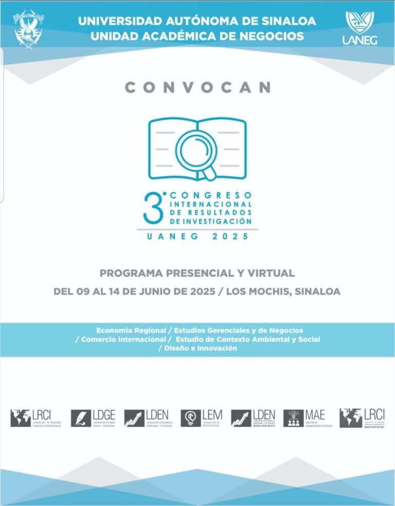 Convocatoria - 3er. Congreso Internacional de Resultados de Investigación UANEG 2025 3er Congreso Internacional Resultados Investigacion Uaneg 2025 Convocatoria 768x984